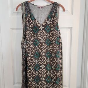 Calypso St. Barth Gray and Teal Dress